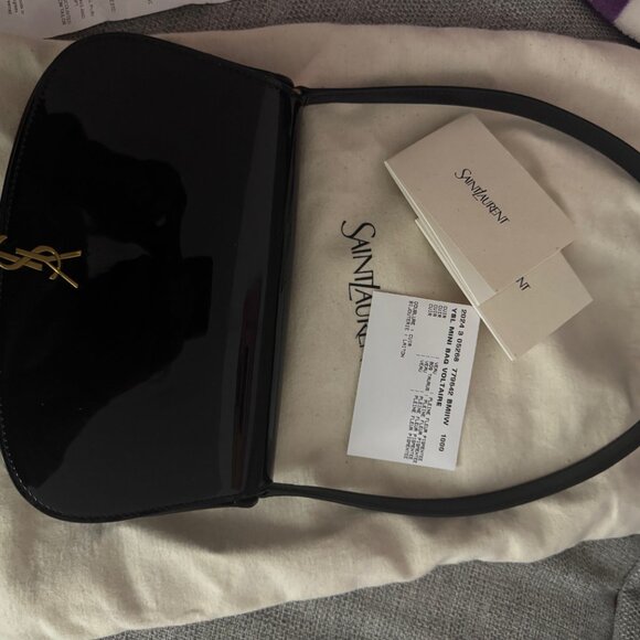 NWT Brand: YSL mini black patent leather shoulder bag - Picture 2 of 2
